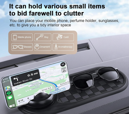 Car dashboard anti slip mat with phone holder