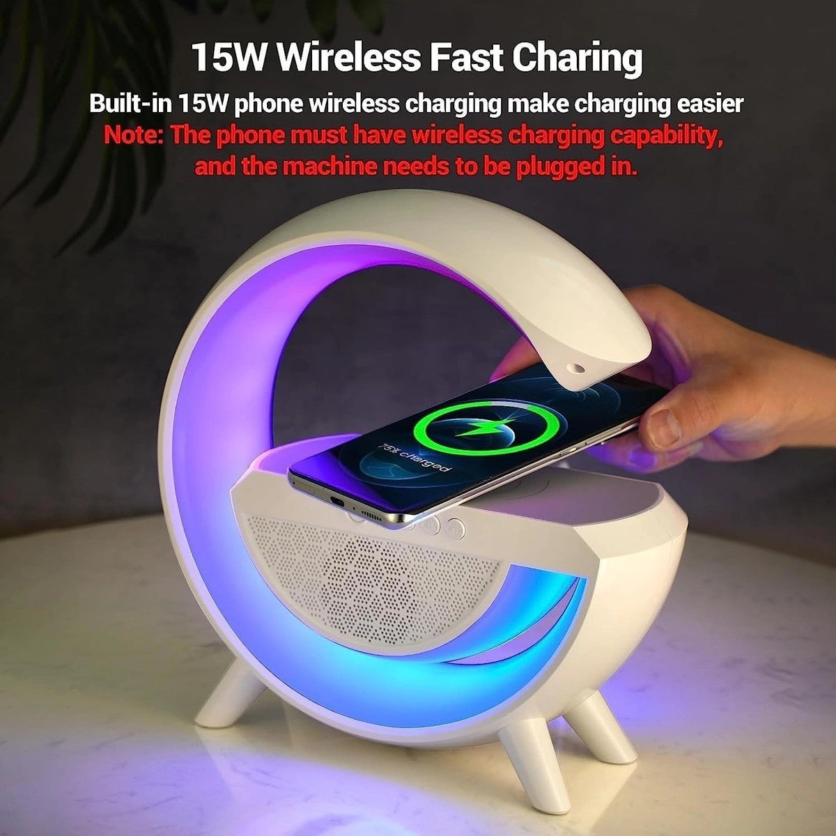 G-Type Table Lamp with Bluetooth Smart Speaker with charging feature