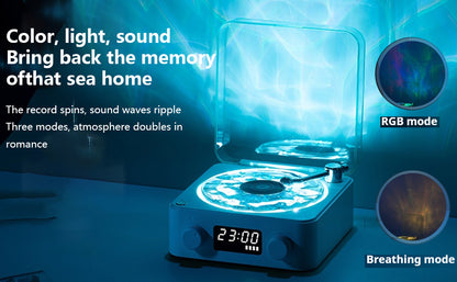 Retro-Style Wireless Waves Vinyl Bluetooth Speaker RGB light