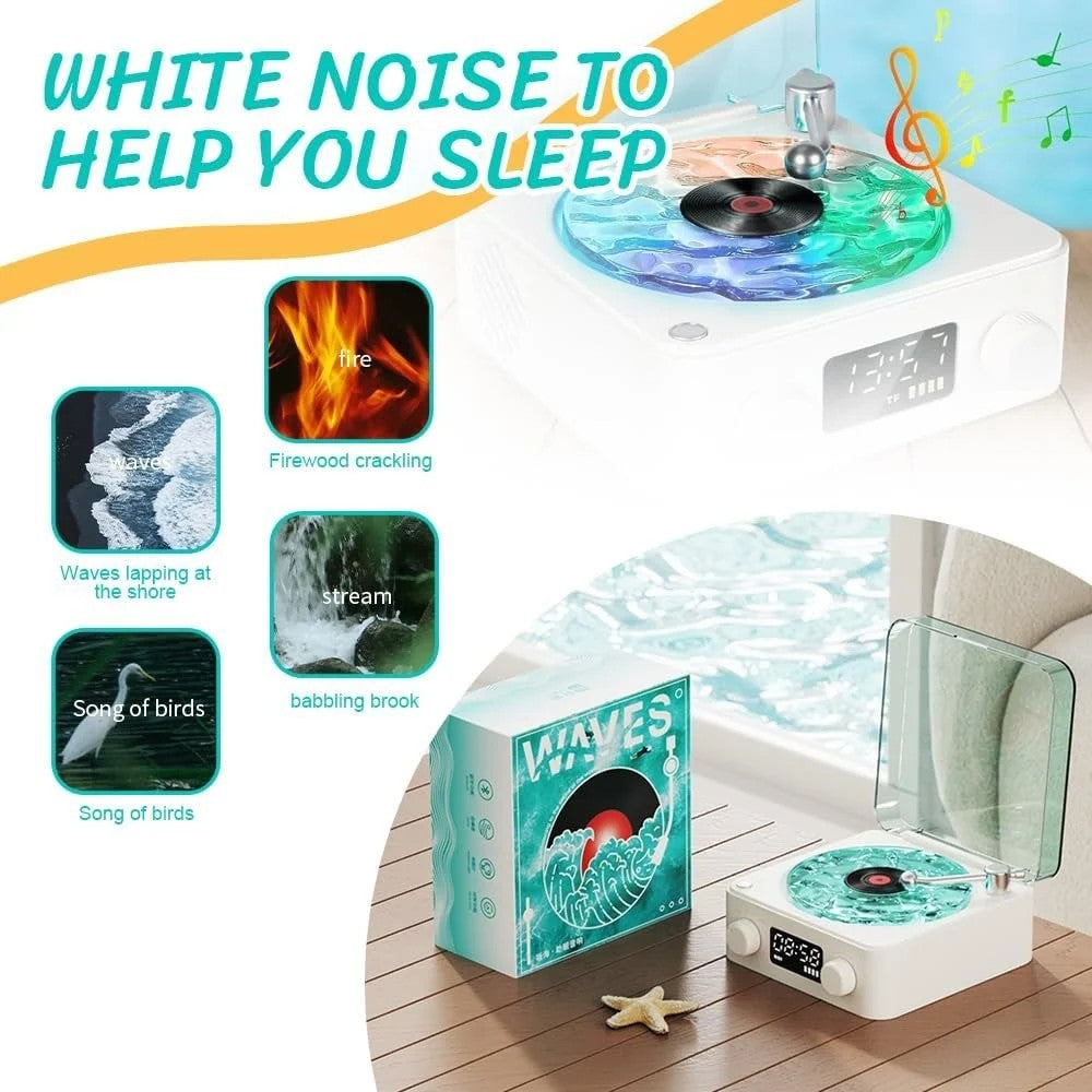 Retro-Style Wireless Waves Vinyl Bluetooth Speaker with  various sound